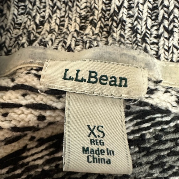 L.L. Bean Black and White Sweater Cardigan - Picture 7 of 10